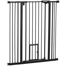 41" Easy Open Indoor Dog Gates for Doorways, House, Stair - Black