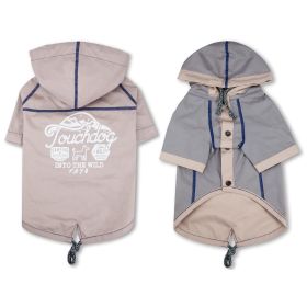 Touchdog 'Cloudburst' Waterproof Reversible Dog Raincoat (Color: Light grey, size: small)